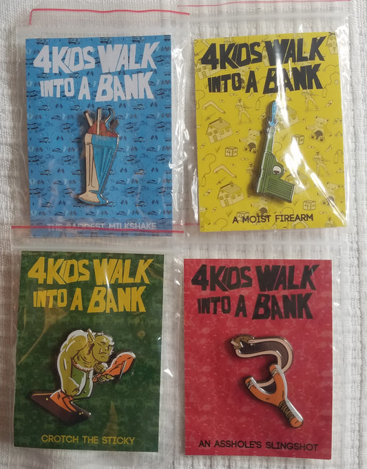 4 KIDS WALK INTO A BANK 4 Pin Set!