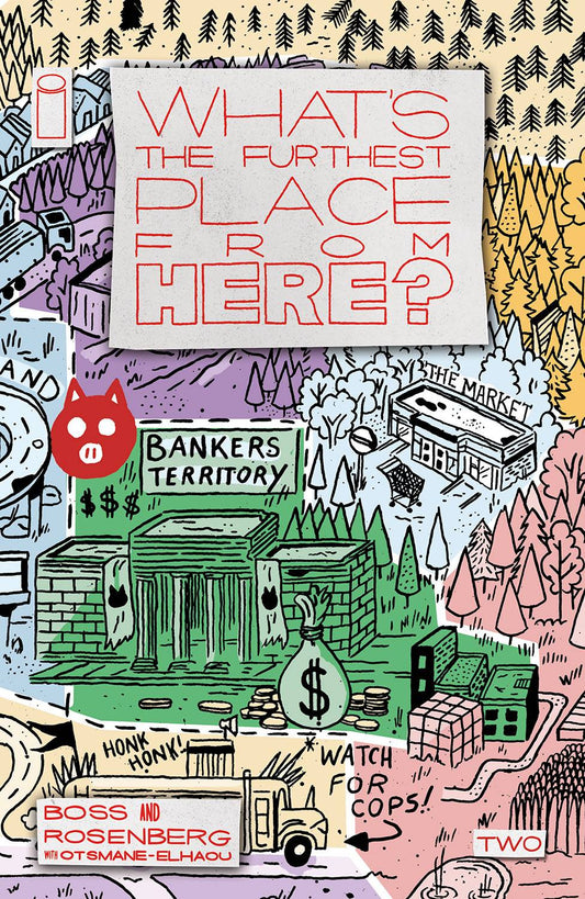 WHAT'S THE FURTHEST PLACE FROM HERE? #2 1 in 25 Connecting Map cover by Courtney Menard.