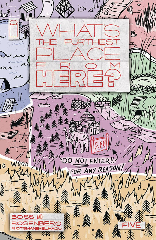 WHAT'S THE FURTHEST PLACE FROM HERE? #5 1 in 10 Connecting Map cover by Courtney Menard.