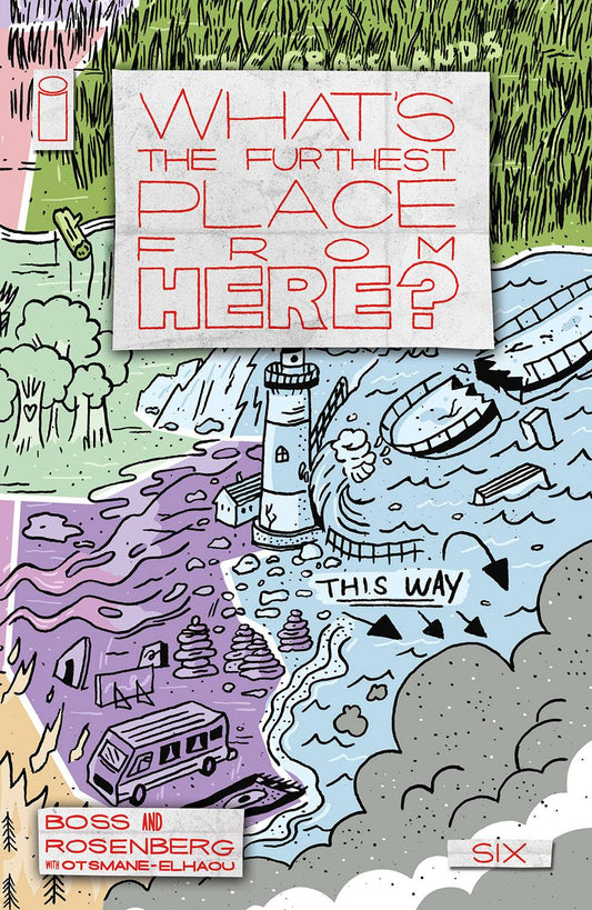 WHAT'S THE FURTHEST PLACE FROM HERE? #6 1 in 10 Connecting Map cover by Courtney Menard.